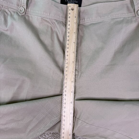 Talbots Signature Cropped Capri Pants Women Sz 16 Beige Straight Stretch E492 - Picture 9 of 12